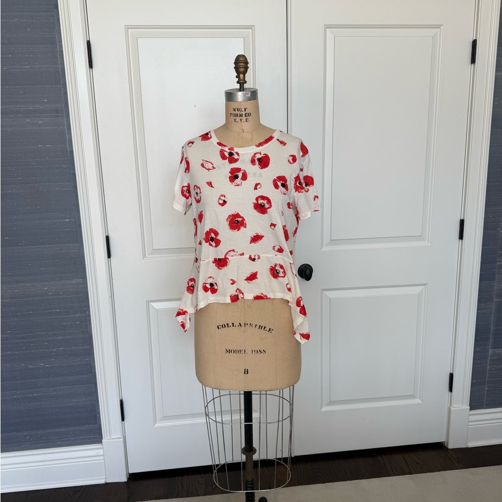Proenza Schouler Peony Peplum Tee - size Large
